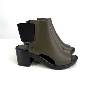 Melissa Green Black Dance Elastic Peep Toe Heels